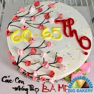 Bánh kem mừng thọ tặng ông bà